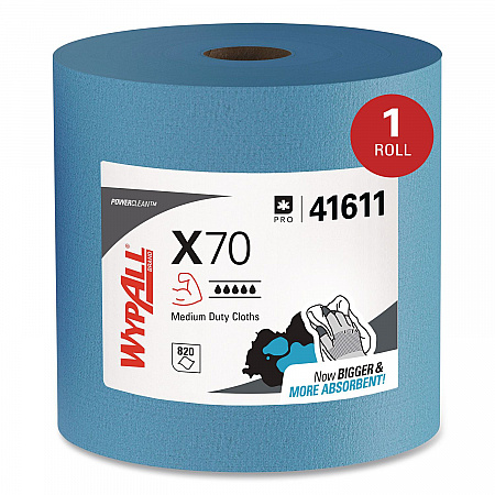 X70 Cloths, Jumbo Roll, 12.4 x 12.2, Blue, 820/Roll (41611)