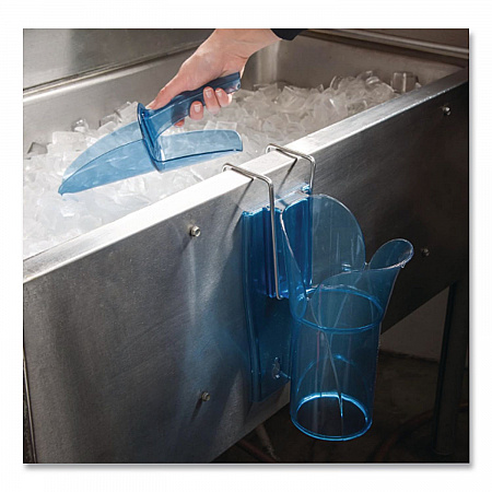 Saf-T-Scoop and Guardian System for Ice Machines, 6 oz to 10 oz Ice Scoop, Transparent Blue (SI5000)