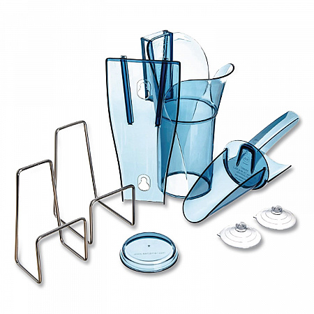 Saf-T-Scoop and Guardian System for Ice Machines, 6 oz to 10 oz Ice Scoop, Transparent Blue (SI5000)