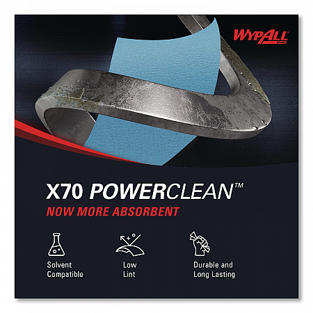 X70 Cloths, Jumbo Roll, 12.4 x 12.2, Blue, 820/Roll (41611)