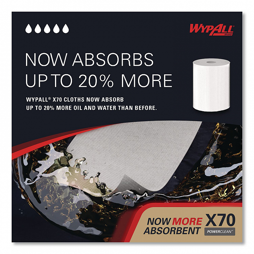 X70 Cloths, Center-Pull, 9.8 x 12.2, White, 275/Roll, 3 Rolls/Carton (41702)