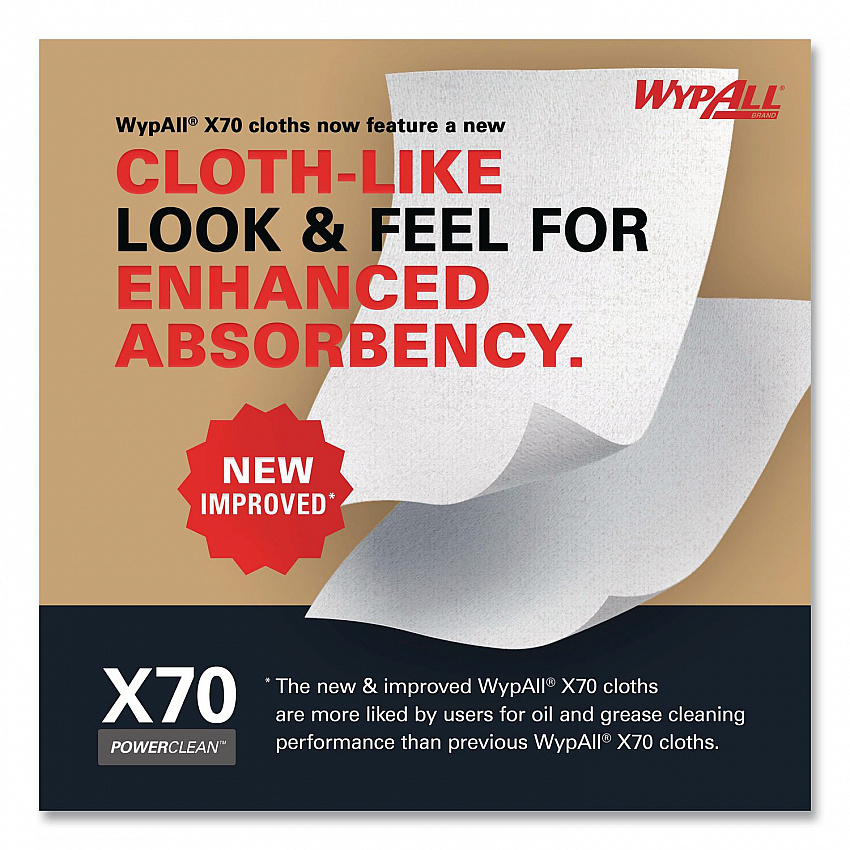 X70 Cloths, Center-Pull, 9.8 x 12.2, White, 275/Roll, 3 Rolls/Carton (41702)