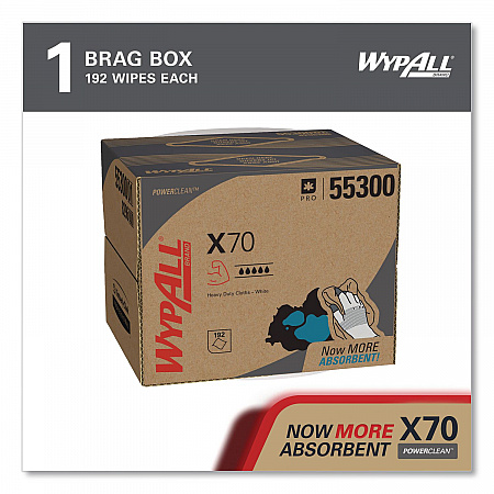X70 Cloths, 12.5 x 16.8, White 192/Carton (55300)