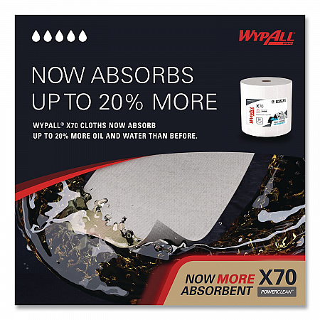 X70 Wipers in a Bucket Refills, No Bucket, 13 x 10, Unscented, White, 220/Rolls, 3 Rolls/Carton (83571)