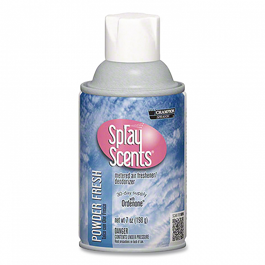 Champion Sprayon SPRAYScents Metered Air Freshener Refill, Powder Fresh, 7 oz Aerosol Spray, 12/Carton (5185)