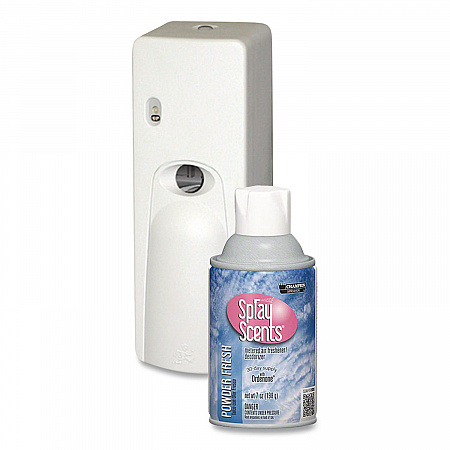 Champion Sprayon SPRAYScents Metered Air Freshener Refill, Powder Fresh, 7 oz Aerosol Spray, 12/Carton (5185)