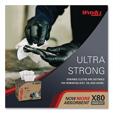 Power Clean X80 Cloths, HYDROKNIT, BRAG Box, 11.1 x 16.8, White, 152/Carton (41044)