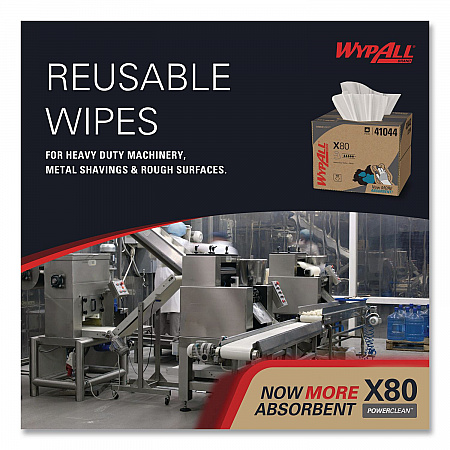 Power Clean X80 Cloths, HYDROKNIT, BRAG Box, 11.1 x 16.8, White, 152/Carton (41044)