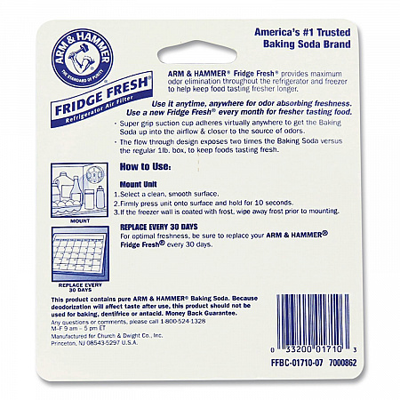 Fridge Fresh Baking Soda, Unscented, 5.5 oz, 8/Carton (3320001710)