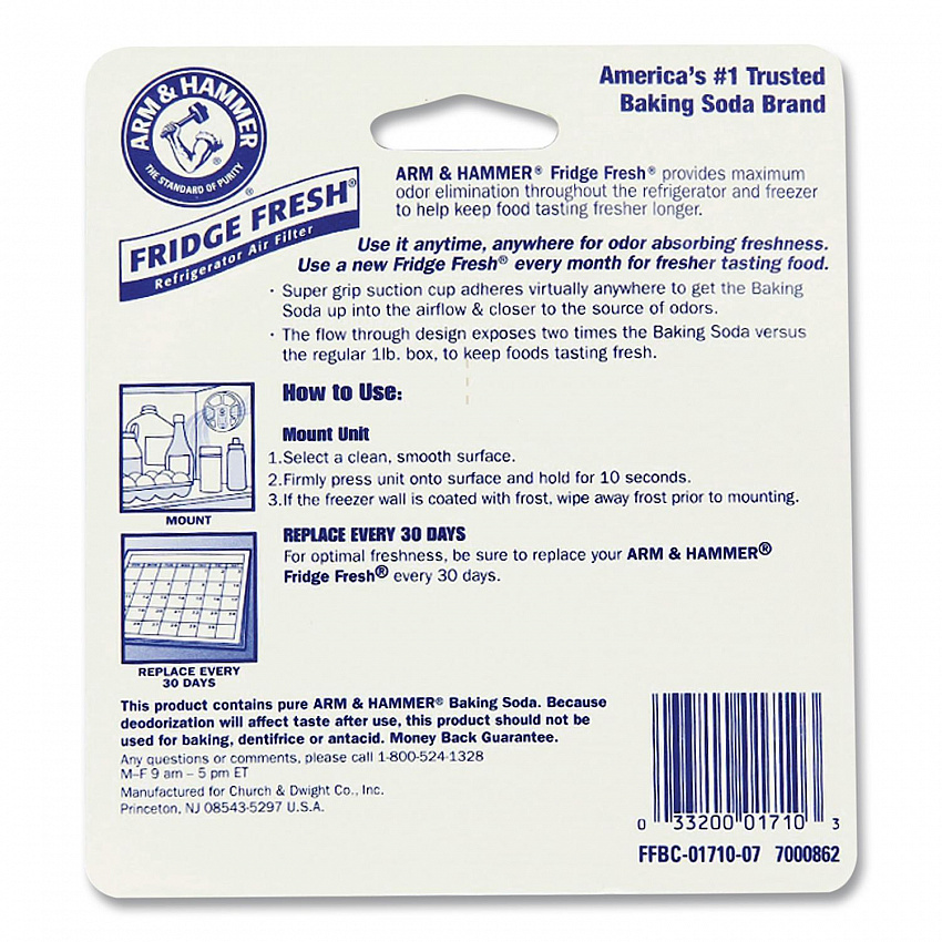 Fridge Fresh Baking Soda, Unscented, 5.5 oz, 8/Carton (3320001710)