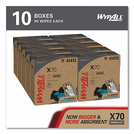 X70 Cloths, POP-UP Box, 9.13 x 16.8, Blue, 96/Box, 10 Boxes/Carton (41412)