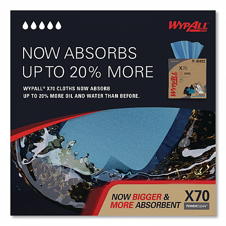 X70 Cloths, POP-UP Box, 9.13 x 16.8, Blue, 96/Box, 10 Boxes/Carton (41412)