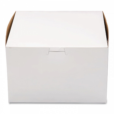 White One-Piece Non-Window Bakery Boxes, 8 x 8 x 5, White, Paper, 100/Carton (09455)