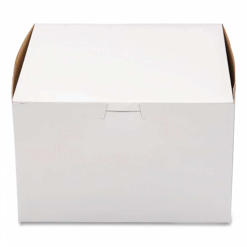White One-Piece Non-Window Bakery Boxes, 8 x 8 x 5, White, Paper, 100/Carton (09455)