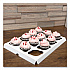 Cupcake Holder Inserts, 12-Cupcake Holder, 9.88 x 13.88 x 0.88, White/Brown, Paper, 200/Carton (10016)