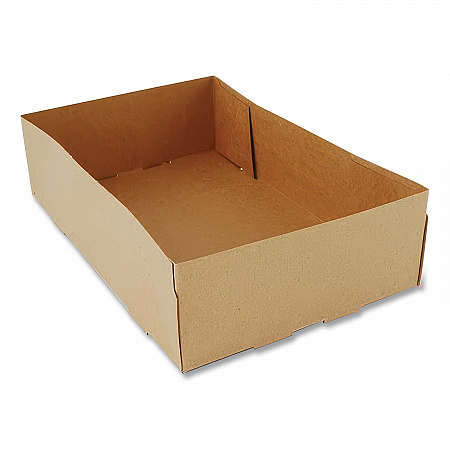 4-Corner Pop-Up Food and Drink Tray, 8.63 x 5.5 x 2.25, Brown, Paper, 500/Carton (0122)