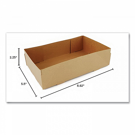 4-Corner Pop-Up Food and Drink Tray, 8.63 x 5.5 x 2.25, Brown, Paper, 500/Carton (0122)