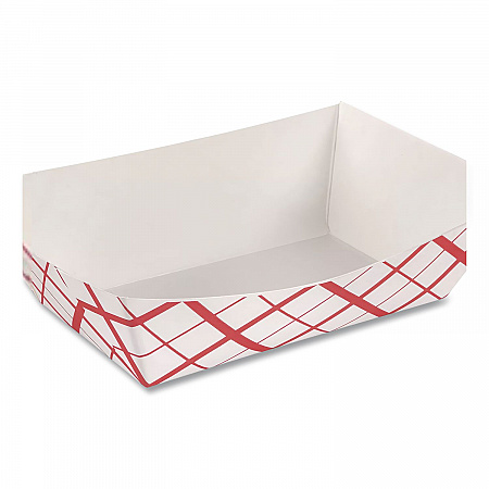 Paper Food Baskets, 1 lb Capacity, Red/White, Paper, 1,000/Carton (0413)