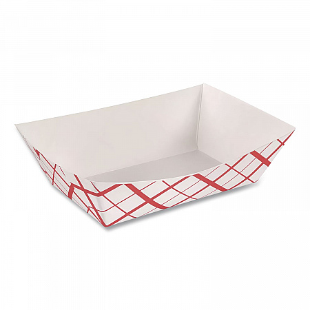 Paper Food Baskets, 2 lb Capacity, Red/White, Paper, 1,000/Carton (0417)