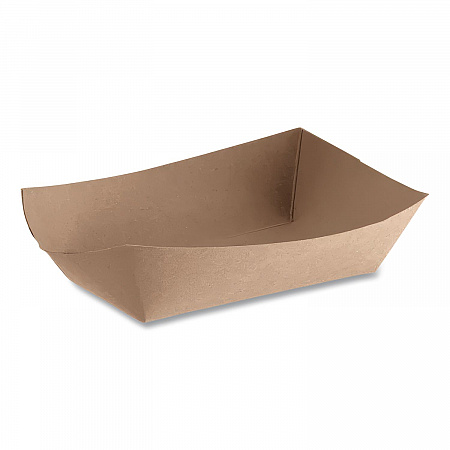 Eco Food Trays, 2 lb Capacity, Brown, Paper, 1,000/Carton (0517)