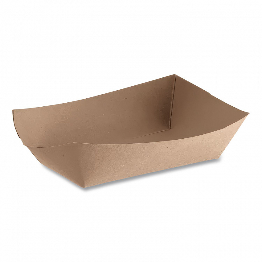 Eco Food Trays, 2 lb Capacity, Brown, Paper, 1,000/Carton (0517)
