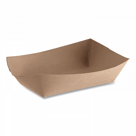 Eco Food Trays, 3 lb Capacity, Brown, Paper, 500/Carton (0525)