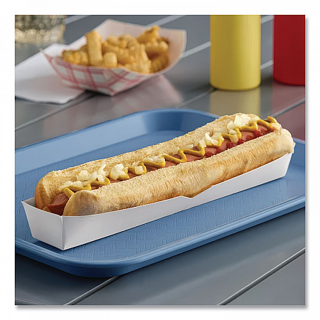 Footlong Hot Dog Tray, 10.25 x 1.5 x 1.25, White, Paper, 500/Carton (0711)