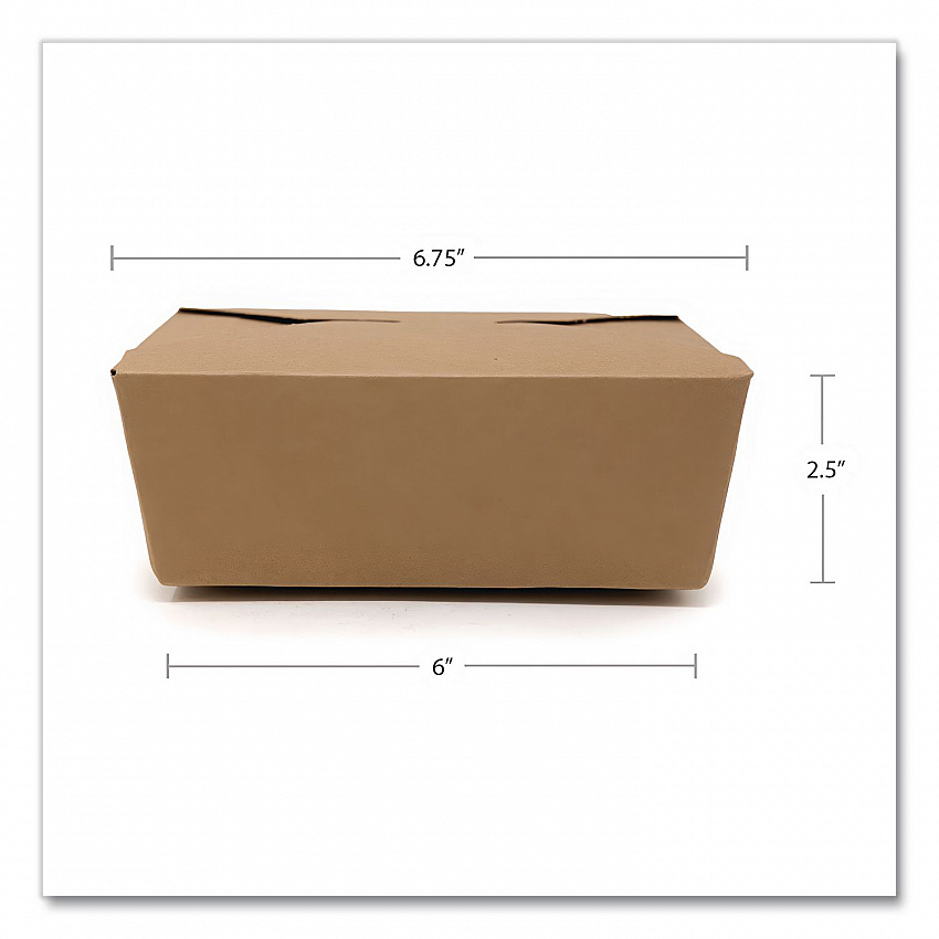 ChampPak Carryout Boxes, #3, 7.75 x 5.5 x 2.5, Brown, Paper, 200/Carton (0733)