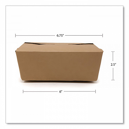 ChampPak Carryout Boxes, #8, 6 x 4.75 x 2.5, Brown, Paper, 300/Carton (0738)