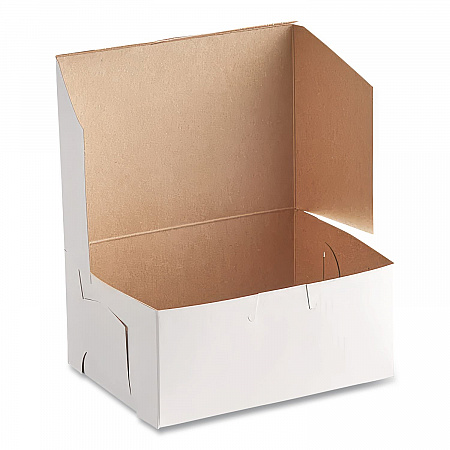 White One-Piece Non-Window Bakery Boxes, 6 x 6 x 3, White, Paper, 250/Carton (0905)