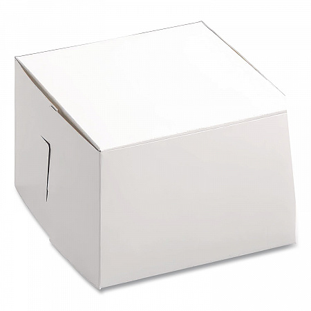 White One-Piece Non-Window Bakery Boxes, 6 x 6 x 4, White, Paper, 250/Bundle (0909)