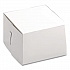 White One-Piece Non-Window Bakery Boxes, 6 x 6 x 4, White, Paper, 250/Bundle (0909)