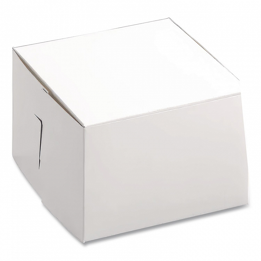 White One-Piece Non-Window Bakery Boxes, 6 x 6 x 4, White, Paper, 250/Bundle (0909)
