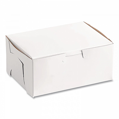 White One-Piece Non-Window Bakery Boxes, 6.25 x 3.75 x 2.13, White, Paper, 250/Bundle (0911)