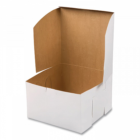 White One-Piece Non-Window Bakery Boxes, 8 x 8 x 4, White, Paper, 250/Carton (0941)