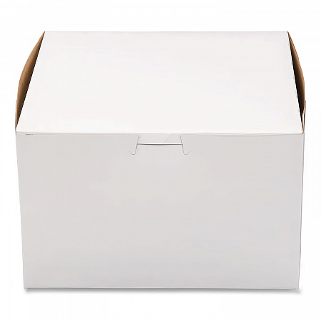 White One-Piece Non-Window Bakery Boxes, 8 x 8 x 4, White, Paper, 250/Carton (0941)