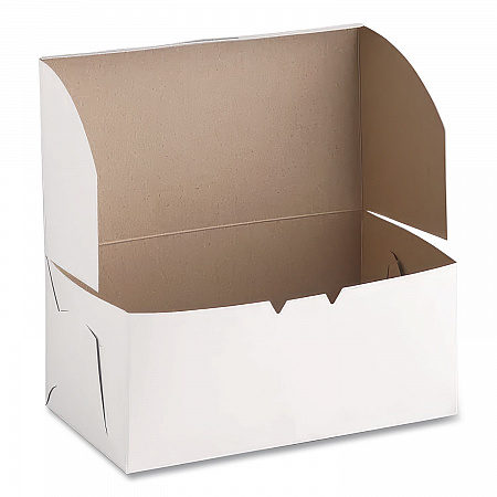 White One-Piece Non-Window Bakery Boxes, 4 x 9 x 5, White, Paper, 250/Carton (0949)
