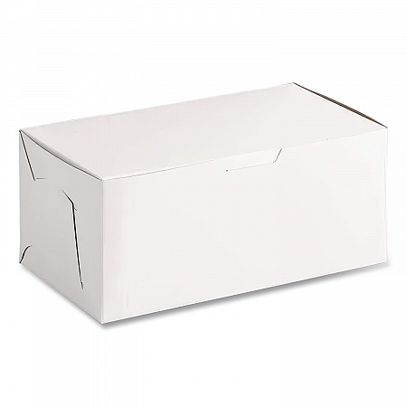 White One-Piece Non-Window Bakery Boxes, 4 x 9 x 5, White, Paper, 250/Carton (0949)