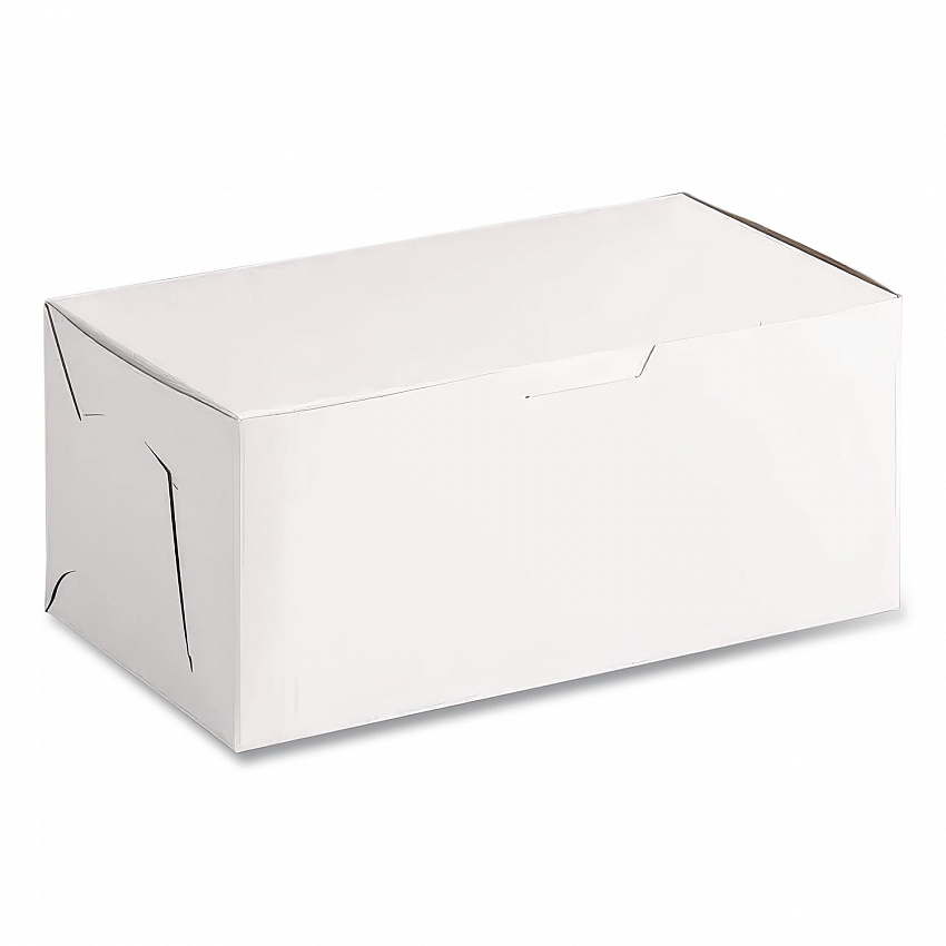White One-Piece Non-Window Bakery Boxes, 4 x 9 x 5, White, Paper, 250/Carton (0949)