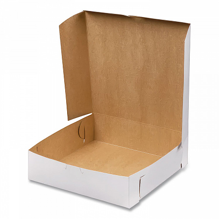 White One-Piece Non-Window Bakery Boxes, 9 x 9 x 2.5, White, Paper, 250/Carton (0953)