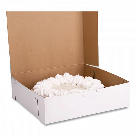 White One-Piece Non-Window Bakery Boxes, 9 x 9 x 2.5, White, Paper, 250/Carton (0953)