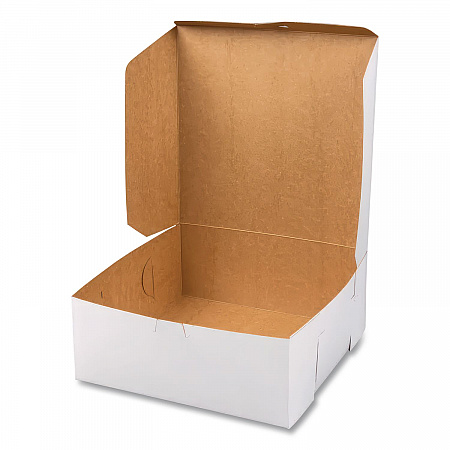 White One-Piece Non-Window Bakery Boxes, 10 x 10 x 2.5, White, Paper, 250/Carton (0969)