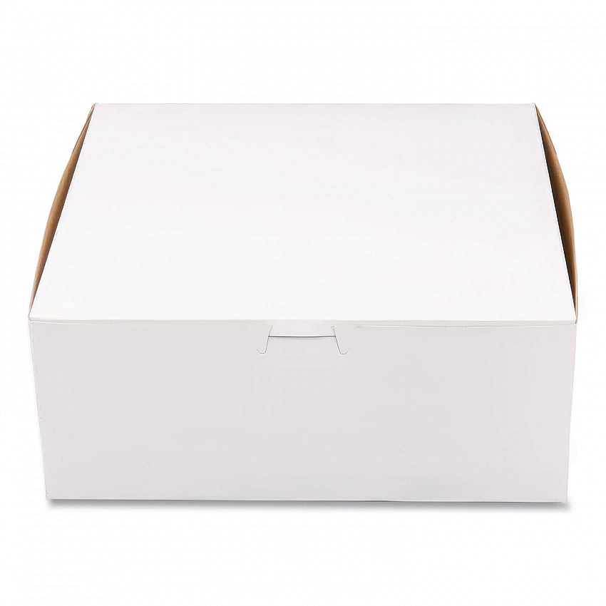 White One-Piece Non-Window Bakery Boxes, 10 x 10 x 4, White, Paper, 100/Carton (0973)