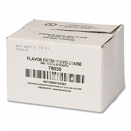 Condiment Packets, Mayonnaise, 0.32 oz Packet, 200/Carton (80005)
