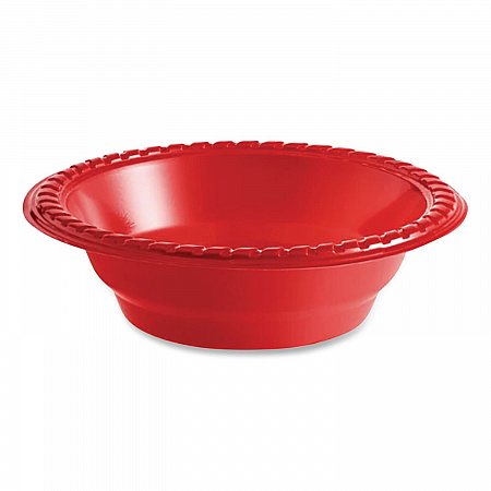 Party Plastic Premium Dinnerware, Bowl, 12 oz, Red, 24/Pack (CB1220202)
