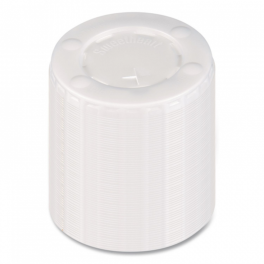 Straw-Slot Cold Cup Lids, Identification Buttons, Fits 10 oz Cold Cups, Plastic, Translucent, 2,000/Carton (L10BLN)