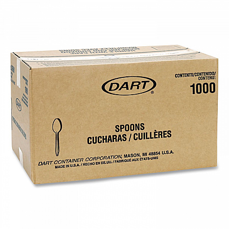 Reliance Mediumweight Cutlery, Individually Wrapped, Spoon, Plastic, White, 1,000/Carton (RSW3)