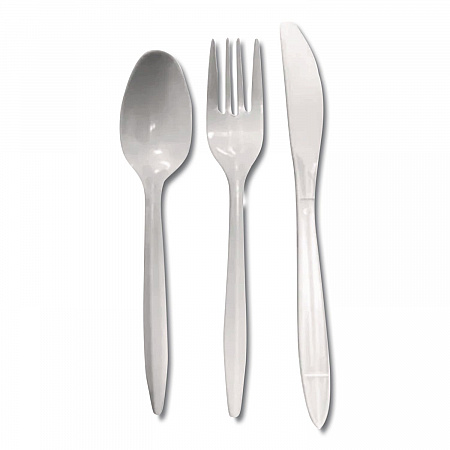Reliance Mediumweight Cutlery Kit, Fork/Knife/Spoon, Plastic, White, 500/Carton (RSW7Z)