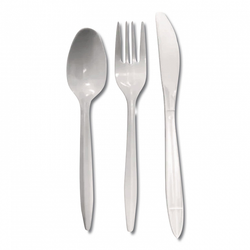 Reliance Mediumweight Cutlery Kit, Fork/Knife/Spoon, Plastic, White, 500/Carton (RSW7Z)