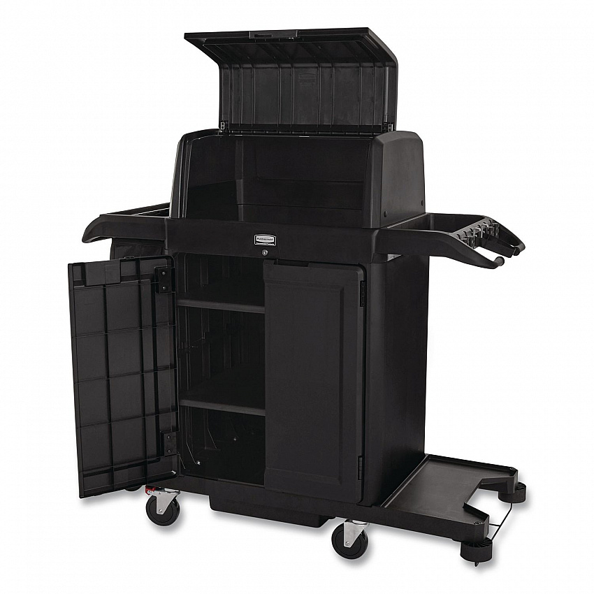 Locking Security Hood for Housekeeping Carts, Plastic, Black (2202528)
